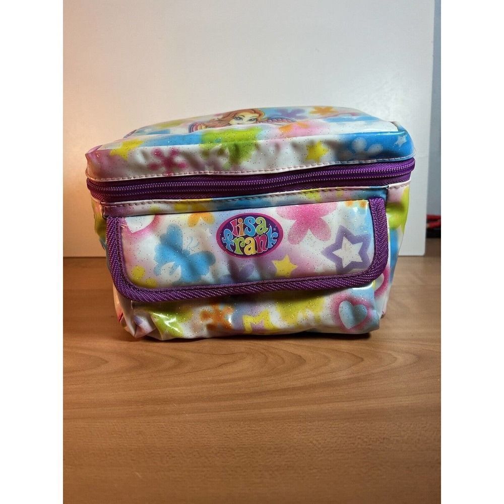 Lisa Frank Lunchbox Angel Girl With Cat Insulated Lunch Bag Strapped Rare